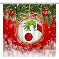 thumbnail image 1 of 72x72 Red Christmas Shower Curtains for Winter Merry Xmas Happy New Year Holiday Bath Bathroom Decors Pine Tree Snowflakes Sparkle Home Fabric Waterproof Shower Curtain Set with 12 Hooks, 1 of 6