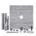 thumbnail image 1 of 72x72 Shower Pan Kit with Drain, ABS Flange & Membrane - Shower Base for Bathroom Remodel, 1 of 7