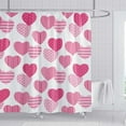 thumbnail image 1 of 72x72 Valentine憇 Day Shower Curtain Pink Hearts Valentine Romantic Sweetheart Romantic Lover Girls Woman Bathroom Curtain Sets 12 Hooks, 1 of 4