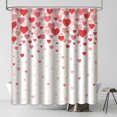 thumbnail image 1 of 72x72in Pink Sweetheart Shower Curtain Pattern with Red and Pink Fade Sweetheart Shower Curtain Bathroom Decorations Valentine Waterproof Polyester Fabric with Hooks, 1 of 6
