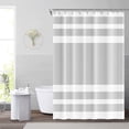 thumbnail image 1 of 72x72inch Gray and White Stripes Shower Curtain Casual Style Relaxing Spa Horizontal Stripe Texture Design Modern Home Bath Curtain for Bathroom Bathtubs Decoration with Hooks, 1 of 6