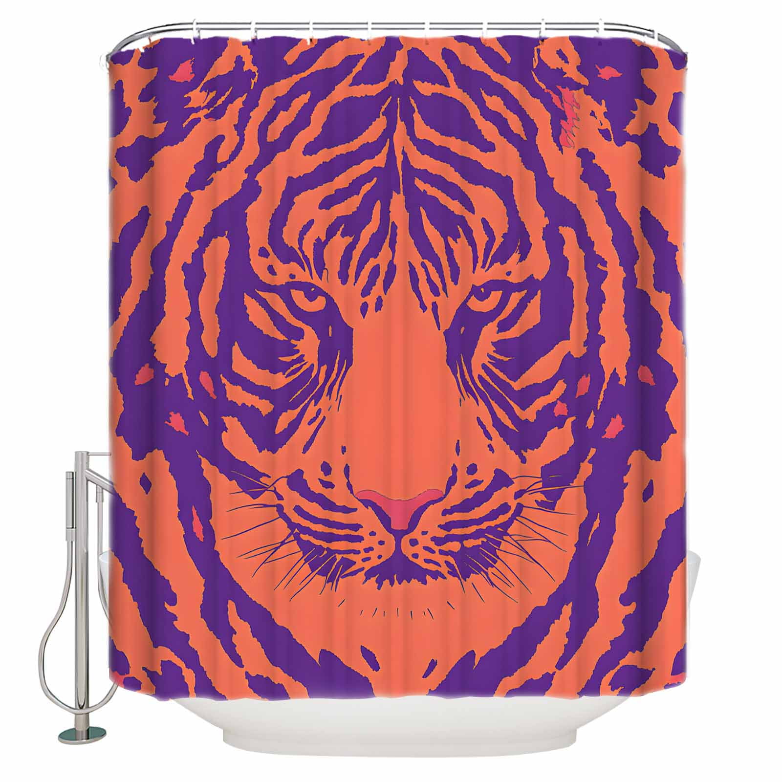 72x78 Inch Shower Curtain Abstract Tiger Bathroom Decor Waterproof ...