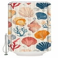 thumbnail image 1 of 72x78 Inch Shower Curtain Beach Coastal Bathroom Decor Waterproof Fabric Bathtub Bath Curtains Decorative Summer Nautical Shell Starfish Coral Extra Long Shower Curtain Set with Hooks, 1 of 6