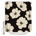 thumbnail image 1 of 72x78 Inch Shower Curtain Beige Elegant Floral Bathroom Decor Waterproof Fabric Bathtub Bath Curtains Decorative Farmhouse Vintage Flowers Extra Long Shower Curtain Set with Hooks, 1 of 6