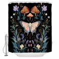 thumbnail image 1 of 72x78 Inch Shower Curtain Black Butterfly Spring Bathroom Decor Waterproof Fabric Bathtub Bath Curtains Decorative Summer Botanical Watercolor Extra Long Shower Curtain Set with Hooks, 1 of 6