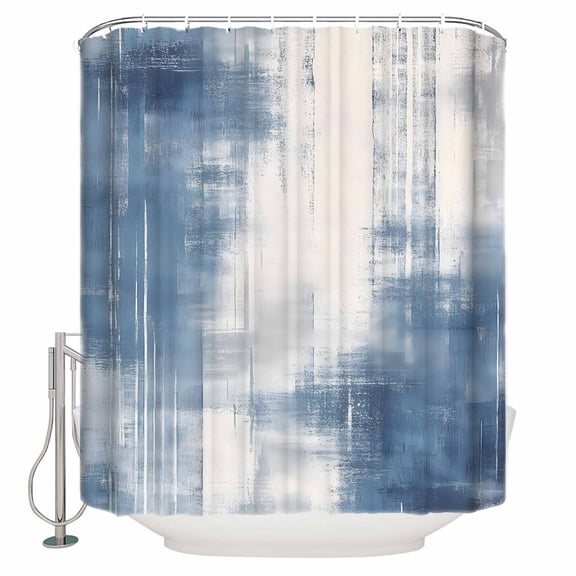 72x78 Inch Shower Curtain Blue Bathroom Decor Waterproof Fabric Bathtub Bath Curtains Decorative Modern Abstract Ombre Vintage Art Extra Long Shower Curtain Set with Hooks