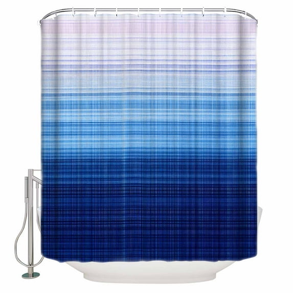72x78 Inch Shower Curtain Blue Pink Ombre Bathroom Decor Waterproof Fabric Bathtub Bath Curtains Decorative Gradient Abstract Stripes Texture Extra Long Shower Curtain Set with Hooks