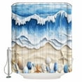 thumbnail image 1 of 72x78 Inch Shower Curtain Coastal Blue Bathroom Decor Waterproof Fabric Bathtub Bath Curtains Decorative Starfish Beach Ocean Shell Sand Painting Extra Long Shower Curtain Set with Hooks, 1 of 6