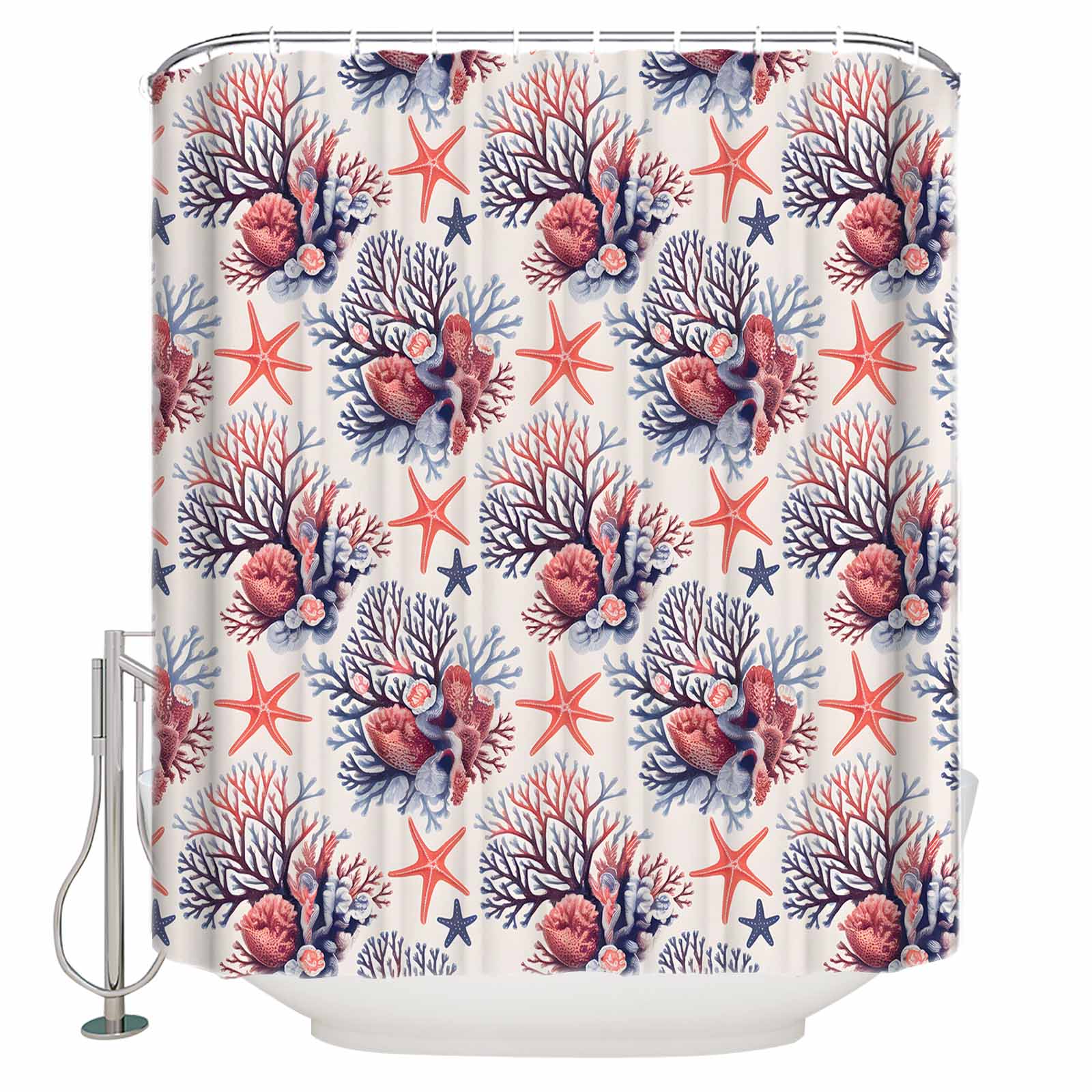 Vogue Lovely Starfish Bathroom Curtain Bath Curtain Thicken Waterproof Shower Curtain 77548