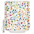 thumbnail image 1 of 72x78 Inch Shower Curtain Colorful Leaves Bathroom Decor Waterproof Fabric Bathtub Bath Curtains Decorative Modern Boho Painting Plant Branch Extra Long Shower Curtain Set with Hooks, 1 of 6