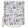 thumbnail image 1 of 72x78 Inch Shower Curtain Farmhouse Spring Bathroom Decor Waterproof Fabric Bathtub Bath Curtains Decorative Fruit Plant Leaf Flower Dark Purple Extra Long Shower Curtain Set with Hooks, 1 of 6