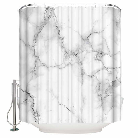 72x78 Inch Shower Curtain Marble Grey White Bathroom Decor Waterproof Fabric Bathtub Bath Curtains Decorative Cracked Rock Greyscale Fake Stone Extra Long Shower Curtain Set with Hooks