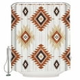 thumbnail image 1 of 72x78 Inch Shower Curtain Orange Aztec Bathroom Decor Waterproof Fabric Bathtub Bath Curtains Decorative Southwest Neutral Abstract Geometric Art Extra Long Shower Curtain Set with Hooks, 1 of 6