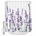 thumbnail image 1 of 72x78 Inch Shower Curtain Purple Lavender Bathroom Decor Waterproof Fabric Bathtub Bath Curtains Decorative Spring Botanical Garden Florals Motifs Extra Long Shower Curtain Set with Hooks, 1 of 6