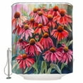 thumbnail image 1 of 72x78 Inch Shower Curtain Red Foral Bathroom Decor Waterproof Fabric Bathtub Bath Curtains Decorative Spring Botanical Flowers Leaves Oil Painting Extra Long Shower Curtain Set with Hooks, 1 of 6
