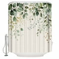 thumbnail image 1 of 72x78 Inch Shower Curtain Sage Green Eucalyptus Bathroom Decor Waterproof Fabric Bathtub Bath Curtains Decorative Country Leaf Plants Retro Beige Extra Long Shower Curtain Set with Hooks, 1 of 6