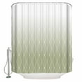 thumbnail image 1 of 72x78 Inch Shower Curtain Sage Green Ombre Bathroom Decor Waterproof Fabric Bathtub Bath Curtains Decorative Modern Geometric Rhombus Striped Extra Long Shower Curtain Set with Hooks, 1 of 6