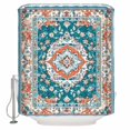 thumbnail image 1 of 72x78 Inch Shower Curtain Turquoise Boho Bathroom Decor Waterproof Fabric Bathtub Bath Curtains Decorative Ethnic Aztec Southwest Abstract Pattern Extra Long Shower Curtain Set with Hooks, 1 of 6