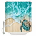 thumbnail image 1 of 72x78 Inch Shower Curtain Turtle Bathroom Decor Waterproof Fabric Bathtub Bath Curtains Decorative Coastal Seaside Nature Ocean Marine Animal Extra Long Shower Curtain Set with Hooks, 1 of 6