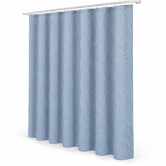 72x78 Long Shower Curtain Fog Blue 3d Embossed Half Bath