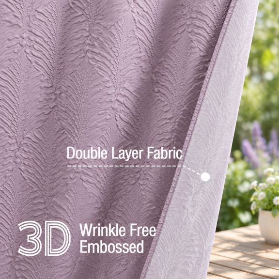 72x78 Long Shower Curtain Lavender 3d Embossed Half Bath