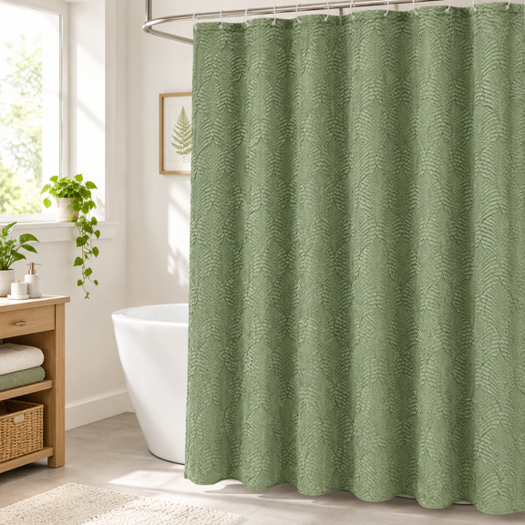 72x78 Long Shower Curtain Sgreen 3d Embossed Half Bath