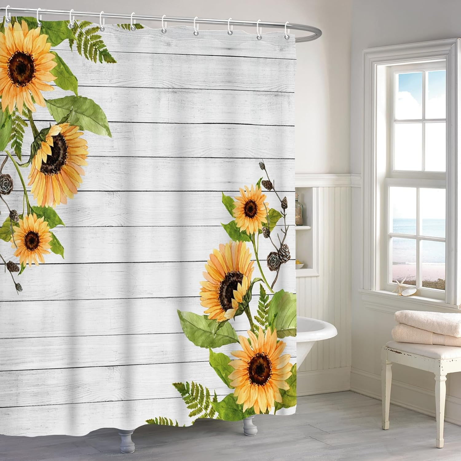 Beydodo PEVA Shower Curtain Liner 72x80 Inch – Beige, Waterproof, Rust-Proof Grommets, Great For Bathroom Decor
