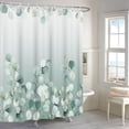thumbnail image 1 of 72x80 Inches Green Leaves Shower Curtain Watercolor Eucalyptus Leaves Sage Spring Leaf Plant Shower Curtains for Bathroom Bathtub Home Decor Waterproof Polyester Fabric with Hooks, 1 of 5