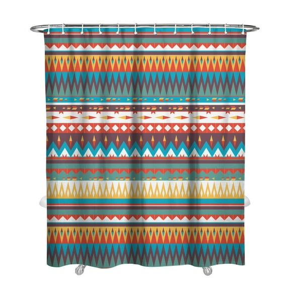 72x84 Colorful Hippie Shower Curtain Abstract Bohemian Pattern Waterproof Bath Decor