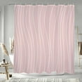 thumbnail image 1 of 72x84 Inch Pink White Splicing Shower Curtain Abstract Striped Textured Minimalism Bath Curtain Rustic Farmhouse Vibrant Color Bathtub Curtain for Kids Bathroom Decor Polyester with Hooks, 1 of 6