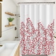 thumbnail image 1 of 72x84 Inch Red Cherry Fruit Shower Curtain Lush Berry Branches Nature Plants Bath Curtain Modern Waterproof Fabric Minimalism Aesthetics Art Shower Curtains Set with Hooks, 1 of 6
