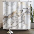 thumbnail image 1 of 72x84 Inches Gray Gold Marble Shower Curtain Modern Abstract Luxury Marble Texture Ink Paint Art Watercolor Shower Curtain for Bathroom Decor Waterproof Polyester Fabric with Hooks, 1 of 6