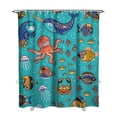thumbnail image 1 of 72x84in Nautical Theme Shower Curtain with Anchors and Sailboats, Chun Yafang Fabric with Water Resistance, Comes with 12 Plastic Hooks for Easy Installation in Bathroom or Shower Room, 1 of 5