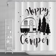 thumbnail image 1 of 72x84inch Happy Camper RV Shower Curtain for Camper Trailer Forest Camping Outdoor Adventure Theme RV Bath Curtain for Bathroom Decor Bathroom Set with Hooks Waterproof Fabric, 1 of 5