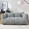 thumbnail image 1 of 73.2'' Modern Upholstered LoveSeat Couch, Memory Foam Sleeper Sofa with 2 Pillows, No Assembly Needed, Lazy Floor Sofa for Small Space, Living Room, Office, Apartment (Gray), 1 of 7