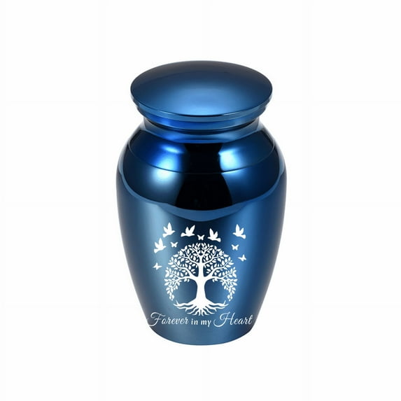 73*45*33mm Tree of Life with Birds/ Forever in my heart - Small Keepsake Urn For Ashes Mini Cremation Urns For Ashes Portable Stainless Steel Memorial Ashes Holder
