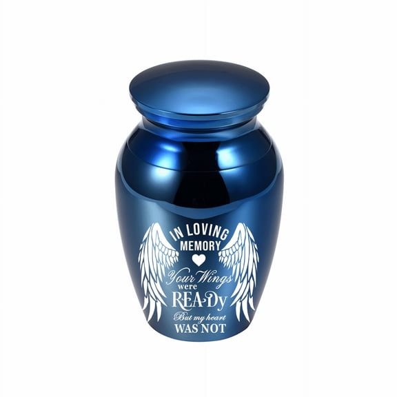 73*45*33mm Angel Wings / In Loving Memory /Your Wings Were Ready But My Heart Was Not - Small Keepsake Urn For Ashes Mini Cremation Urns For Ashes Portable Stainless Steel Memorial Ashes Holder