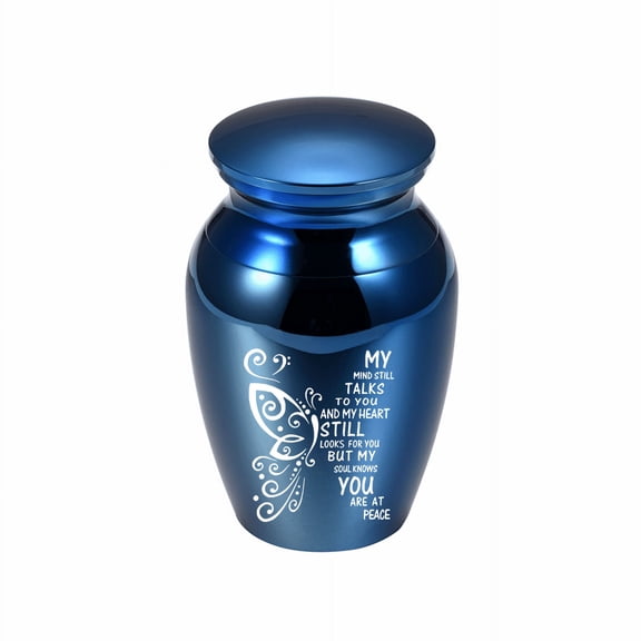 73*45*33mm Butterfly / My Mind Still Talks to You and My Heart Still Looks for You But My Soul Knows You are at Peace - Small Keepsake Urn For Ashes Mini Cremation Urns For Ashes Portable Stainless St