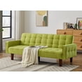 thumbnail image 1 of 73" Accent Convertible Sleeper Sofa Bed, Modern Linen Upholstered Loveseat Sofa Couch with Adjustable Backrest and 5 Legs, 2-Seater Lounge Couches for Living Room, Bedroom, Office, Green, 1 of 9