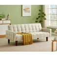 thumbnail image 1 of 73" Accent Convertible Sleeper Sofa Bed, Modern Linen Upholstered Loveseat Sofa Couch with Adjustable Backrest and 5 Legs, 2-Seater Lounge Couches for Living Room, Bedroom, Office, Beige, 1 of 9