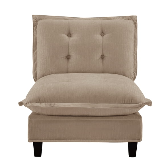 73 Armless Sofa Chenille- Light Brown
