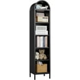 thumbnail image 1 of 73''H Narrow Arched Bookshelf,6-Tier Metal Arch Bookcase,Freestanding Storage Organizer with 4 Shelves,Open Display Shelves for Living Room,Entryway,Bathroom,Black,Assembly Required, 1 of 7