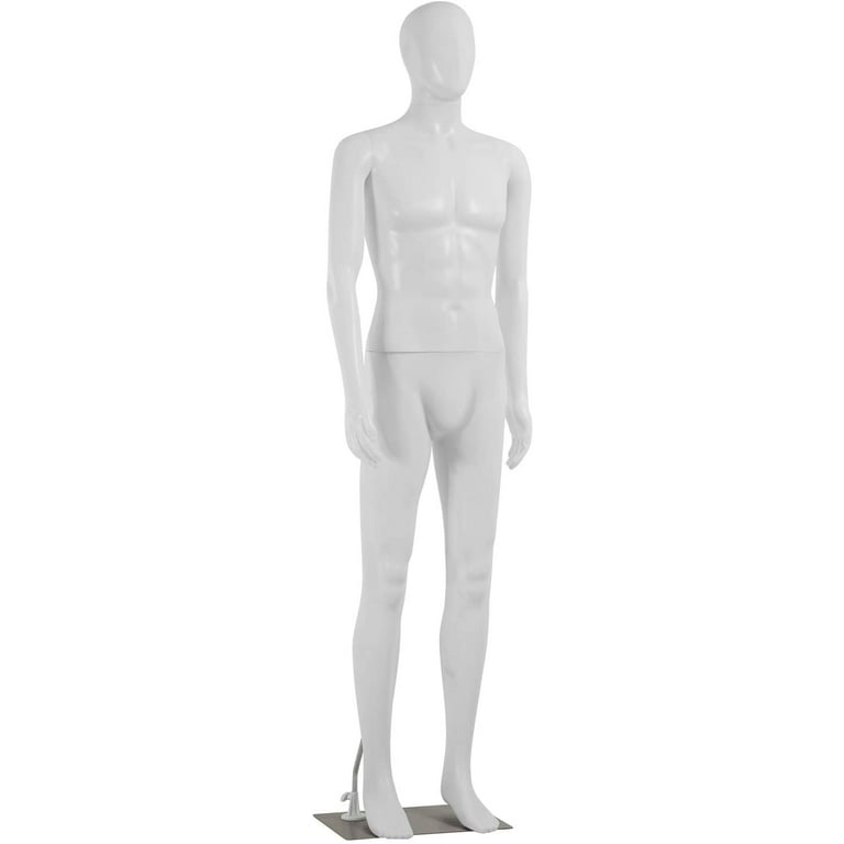 Male Full Body Realistic Mannequin Display Head Turns Dress Form Base 73  Inches