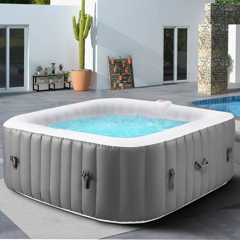 Seizeen 73'' Inflatable Hot Tub for 6, Indoor/Outdoor Spa with 130