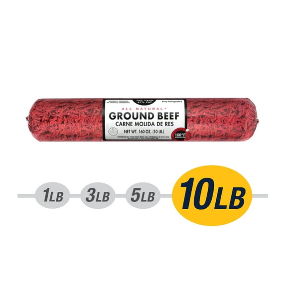 73% Lean / 27% Fat Ground Beef, 10 lb Roll, Fresh, All Natural*