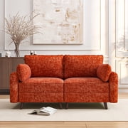 73 Loveseat Sofa with All Seats Storage, Modular Sectional Couch with Deep Seat,Oversized Comfy Couch with 7.8 Cushion for Living Room,Bedroom,Chenille,Orange