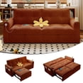 thumbnail image 1 of 73" Queen Size Sofa Bed, Loveseat Sleeper Sofa with Pull Out Bed, Pockets and Cup Holders, Modern 2 Seater Convertible Small Couch for Living Room Bedroom Apartment,Orange, 1 of 10