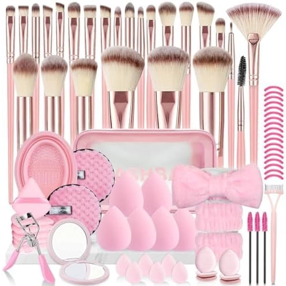 73 count Makeup Brushes, Makeup Brush Set Professional Makeup Kit Multi-functional Makeup Tool Set with Case Facial Makeup Accessories,Brush Set Eye & Makeup Sponge()