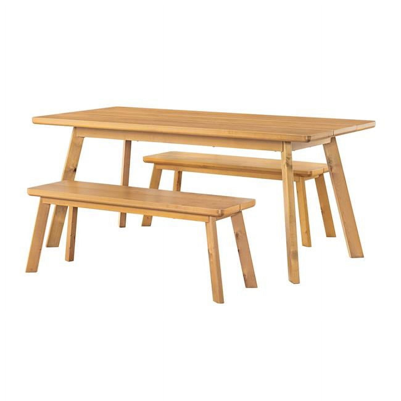 Shelburne 73" Farmhouse Solid Birch & Maple Dining Set with Benches