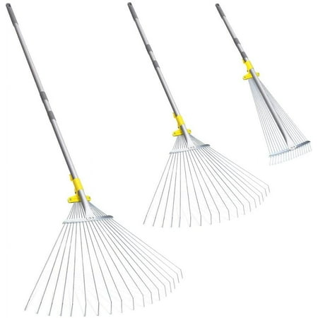 73 inch Adjustable Garden Rake, Leaf Rake, steel